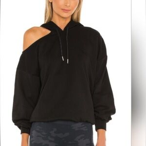 Revolve black cut off hoodie